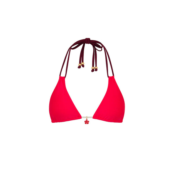 Halter Bralette Bikini Top - Cherry Cola