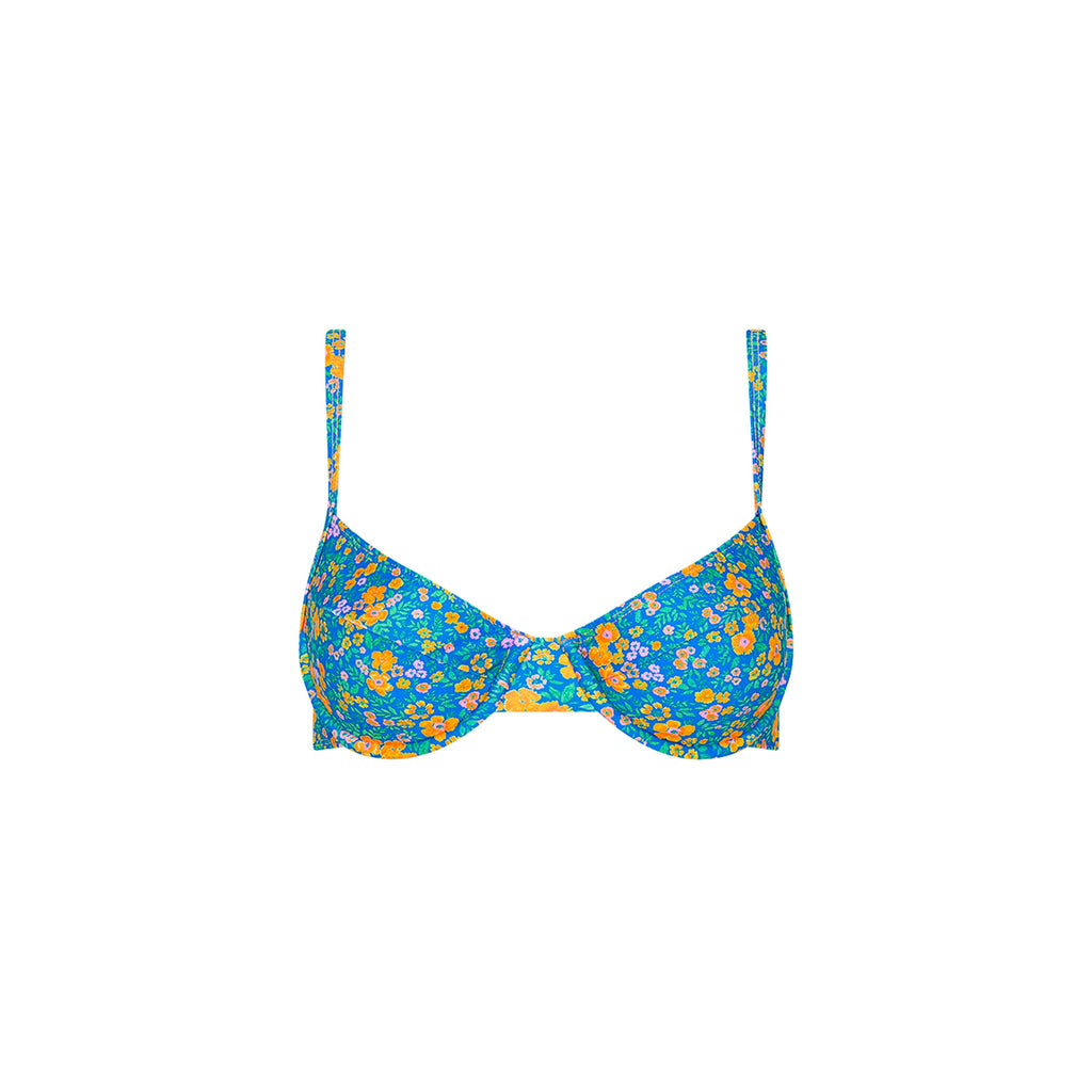 Ditzy Underwire Bra Bikini Top - Ocean Potion