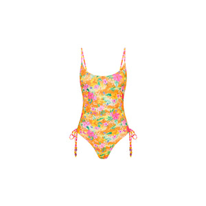 Ruched Tie Side Cheeky One Piece - Peachy Pocket