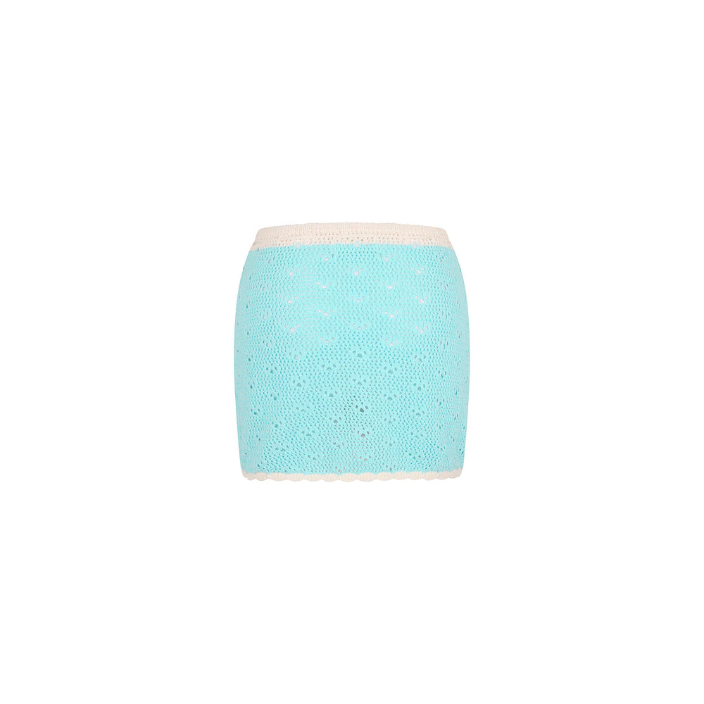 Seaside Knit Mini Skirt - Pretty Blue