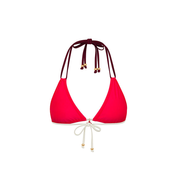 Halter Bralette Bikini Top - Cherry Cola