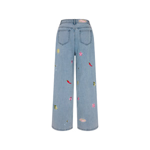 Straight Leg Embroidered Jean - Sunshine Springs