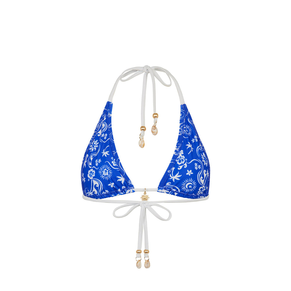 Classic Tie Halter Bikini Top - Surfside