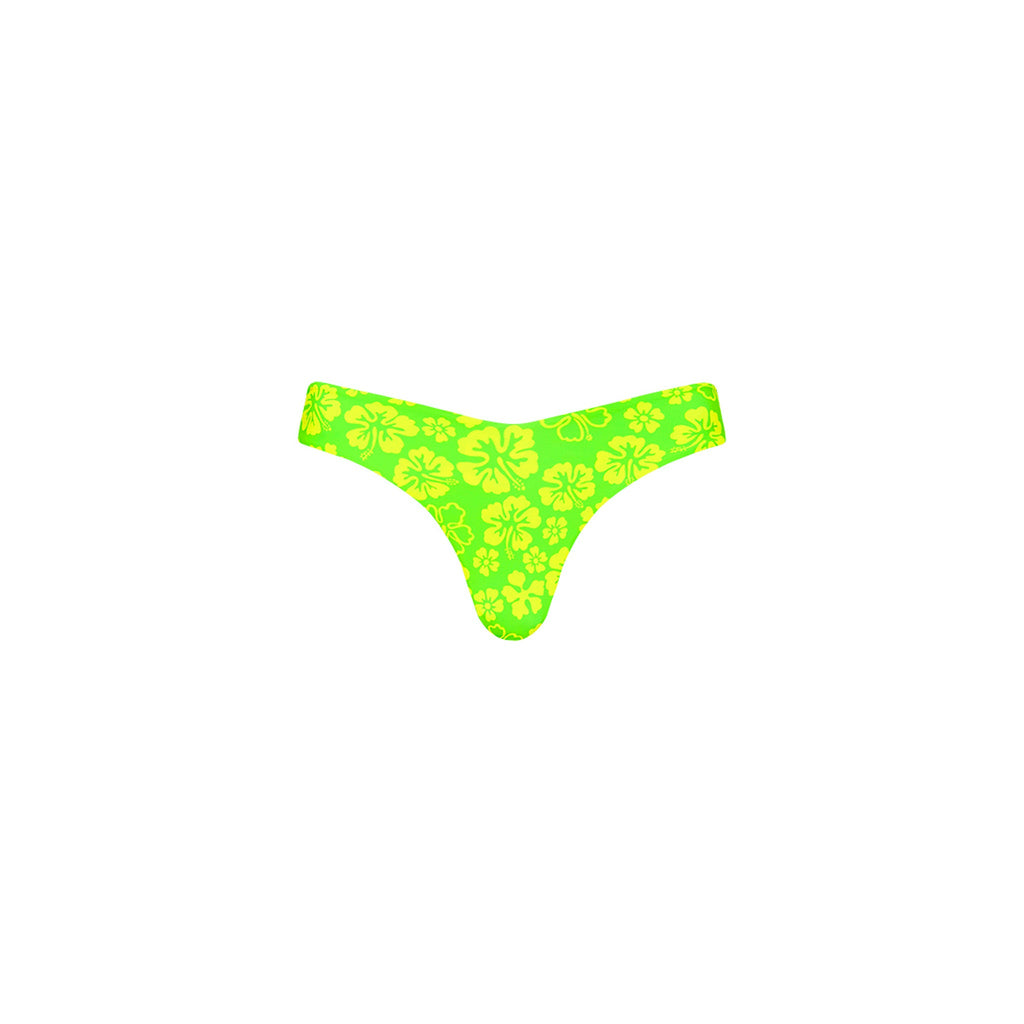 Cheeky V Bikini Bottom - Aloha Lime