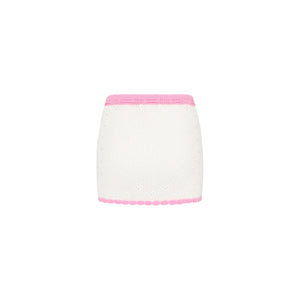 Seaside Knit Mini Skirt - Whipped White