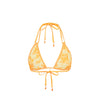 Simple Strap Halter Bikini Top - Orange Cream