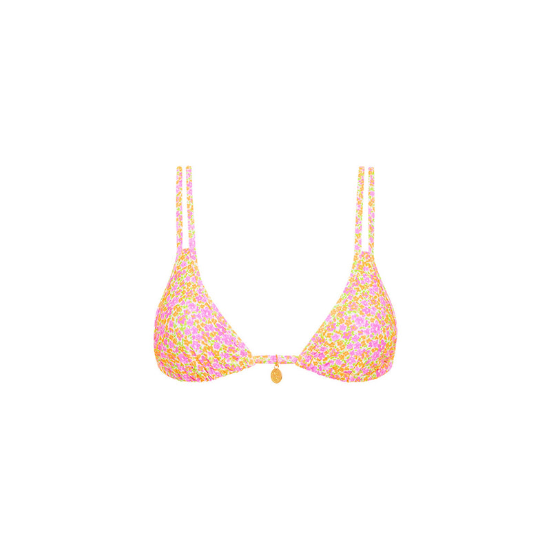 Twin Strap Bralette Bikini Top - Champagne Blossom