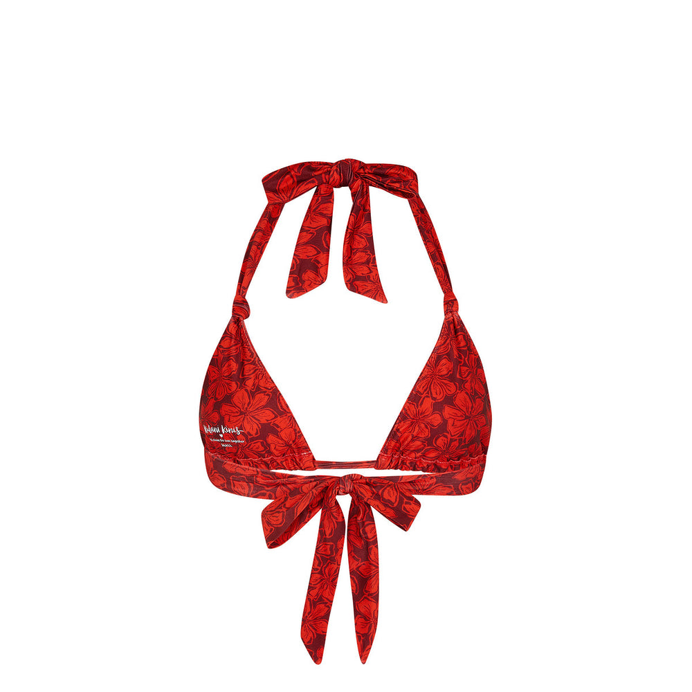 Soft Knot Halter Bikini Top - Sassy Sangria