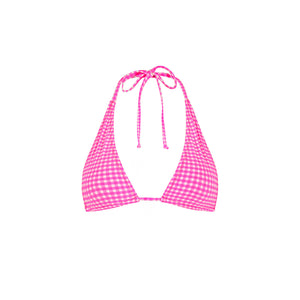 Classic Tie Halter Bikini Top - Pink Diva