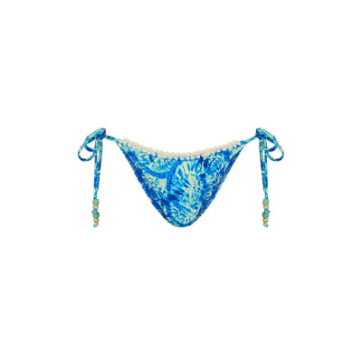 Crochet Dipped Cheeky Tie Bikini Bottom - Tidal Glow