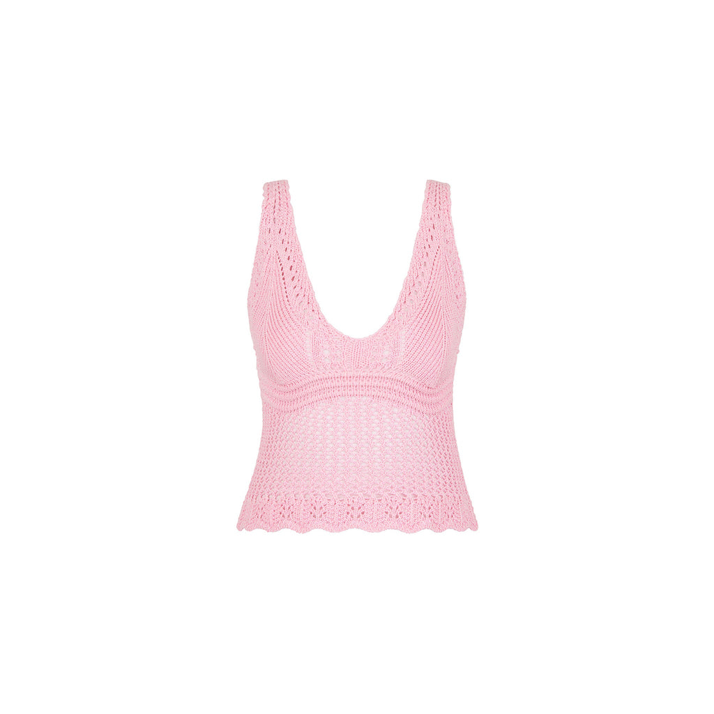 Crochet Knit Cami - Strawberry Glaze