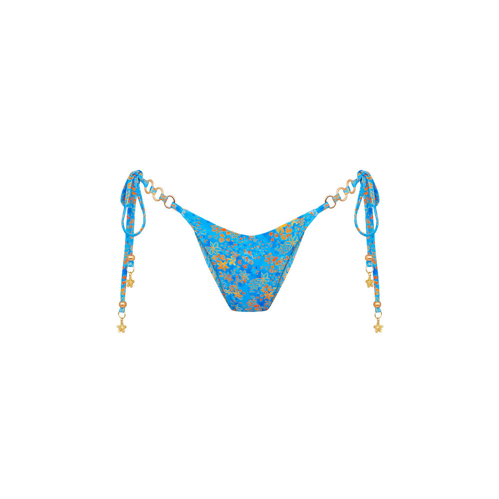 Trio Ring Cheeky Tie Bikini Bottom - Cream Soda