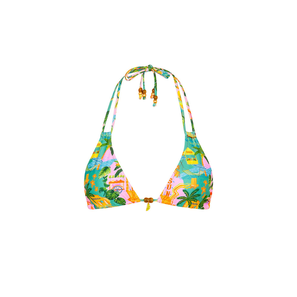 Halter Bralette Bikini Top - Sunlit Spritz
