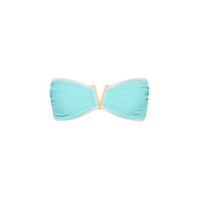 Mega V Strapless Tie Bikini Top - Calypso Blue