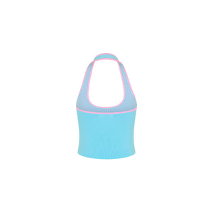 Knit Halter Tank Top - Island Sky