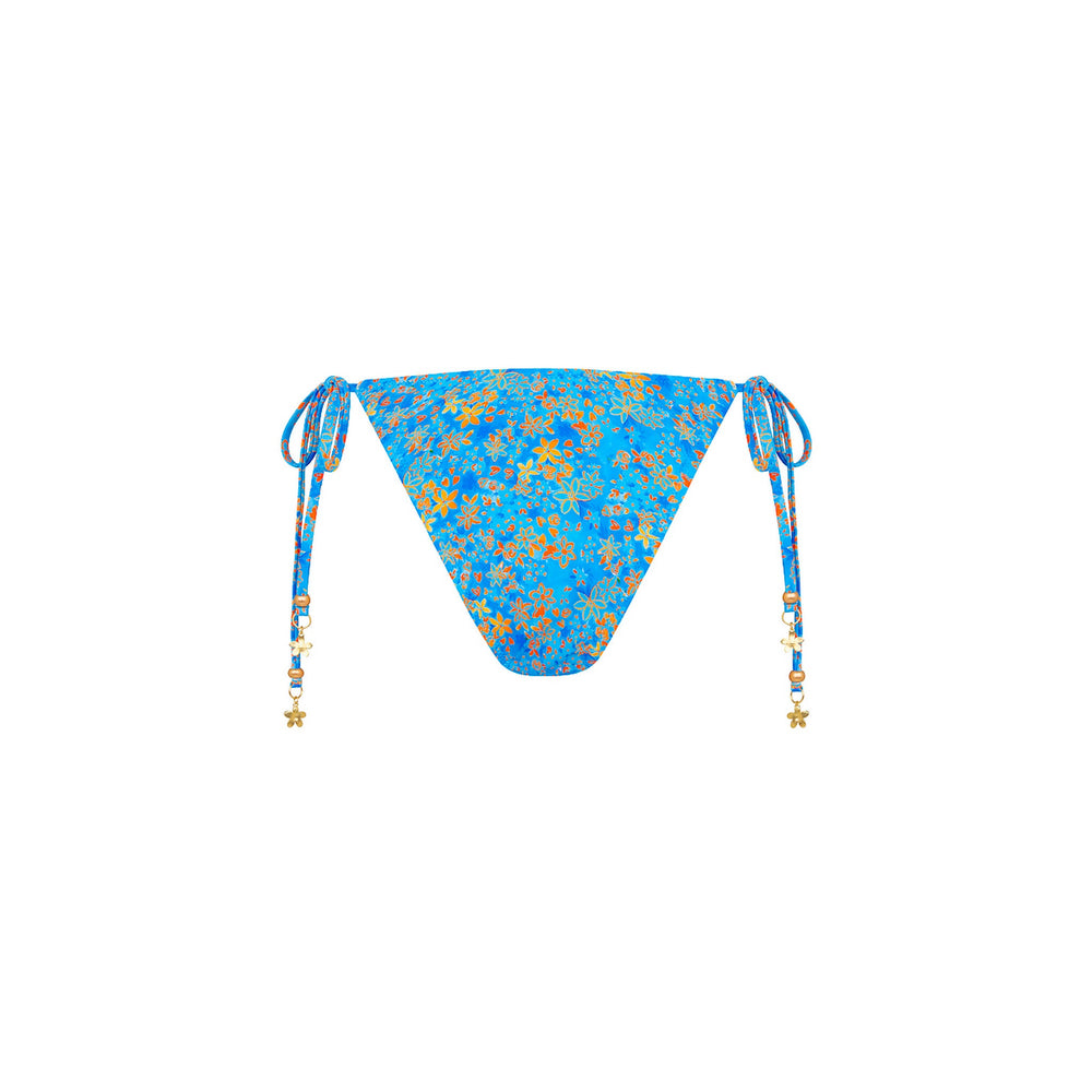 Trio Ring Cheeky Tie Bikini Bottom - Cream Soda