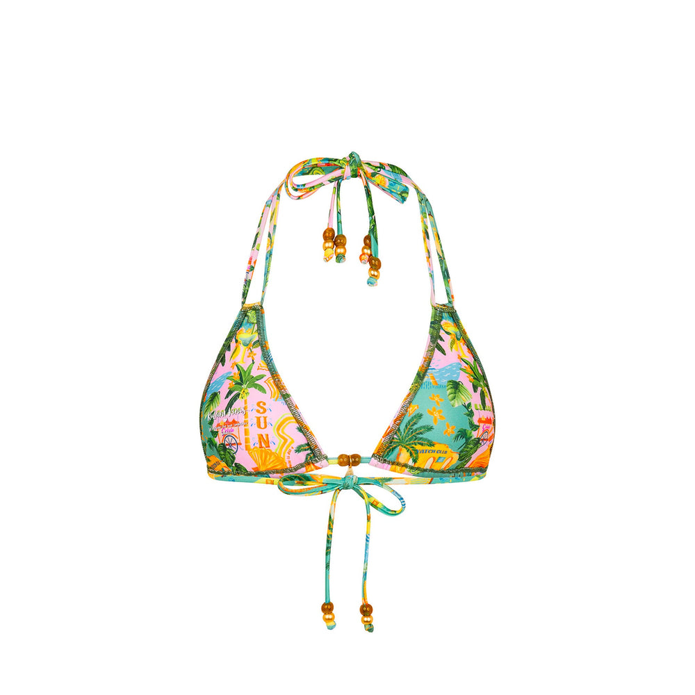 Halter Bralette Bikini Top - Sunlit Spritz