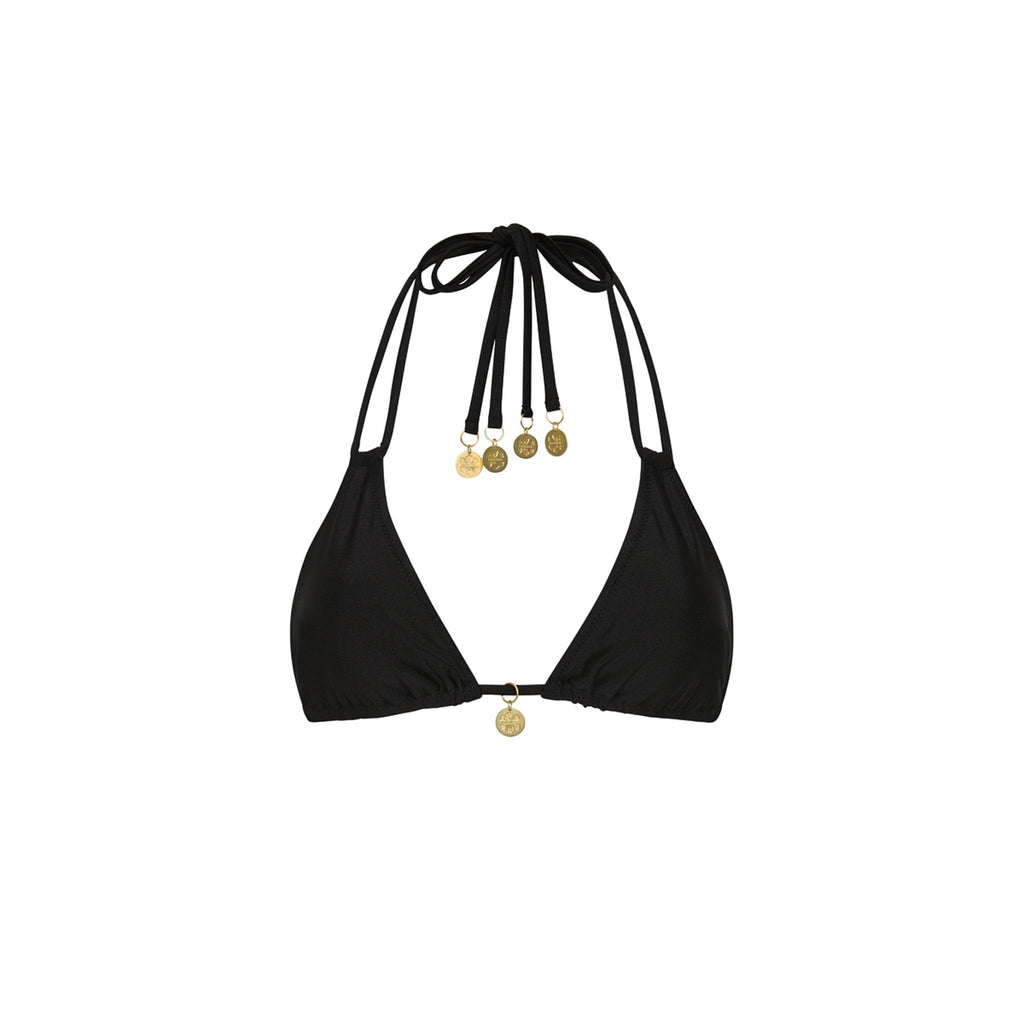 Halter Bralette Bikini Top - Moonlight Black