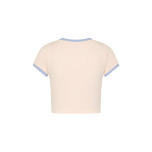 Printed Crop Baby Tee - Salt Breeze