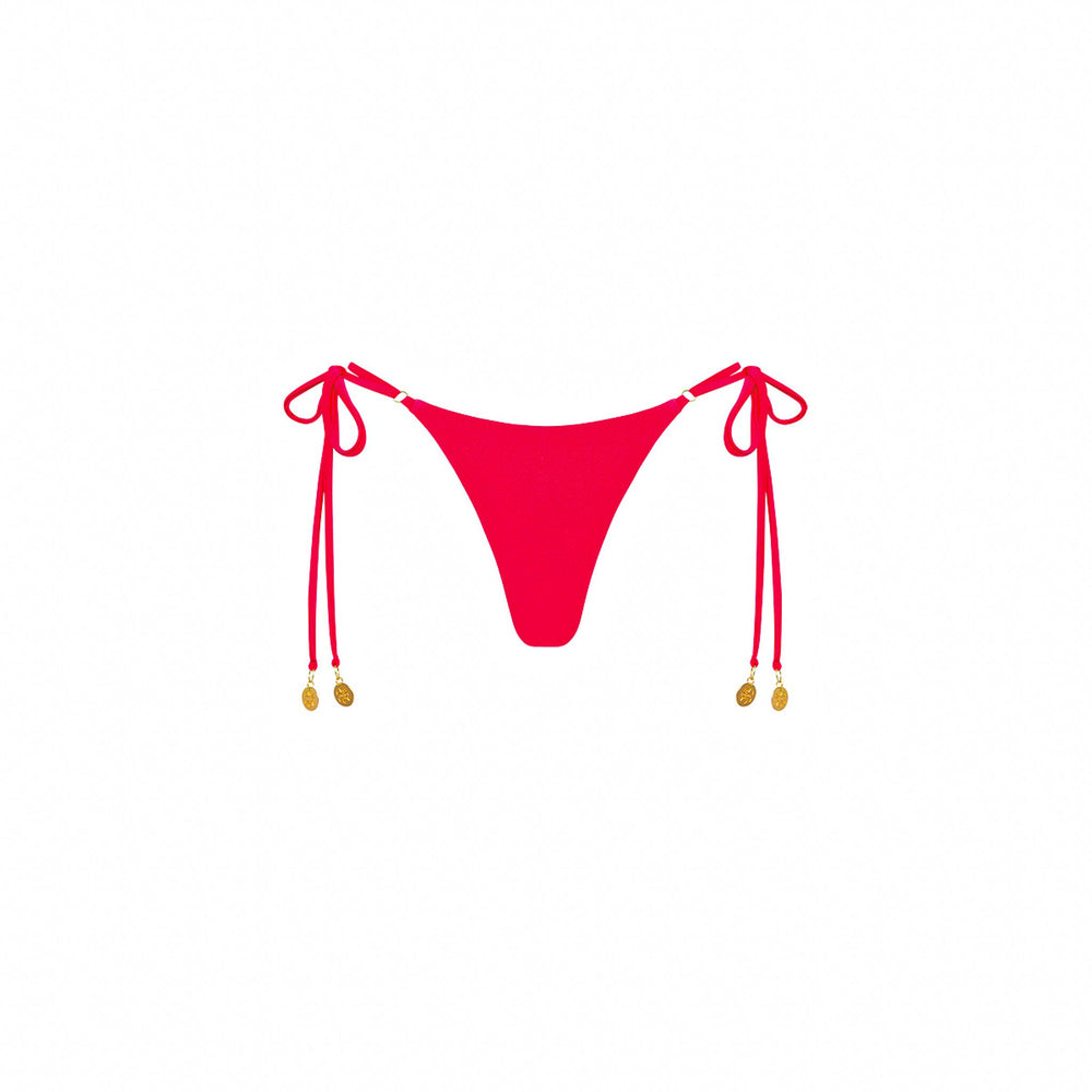 Thong Tie Side Bikini Bottom - Cherry Crush