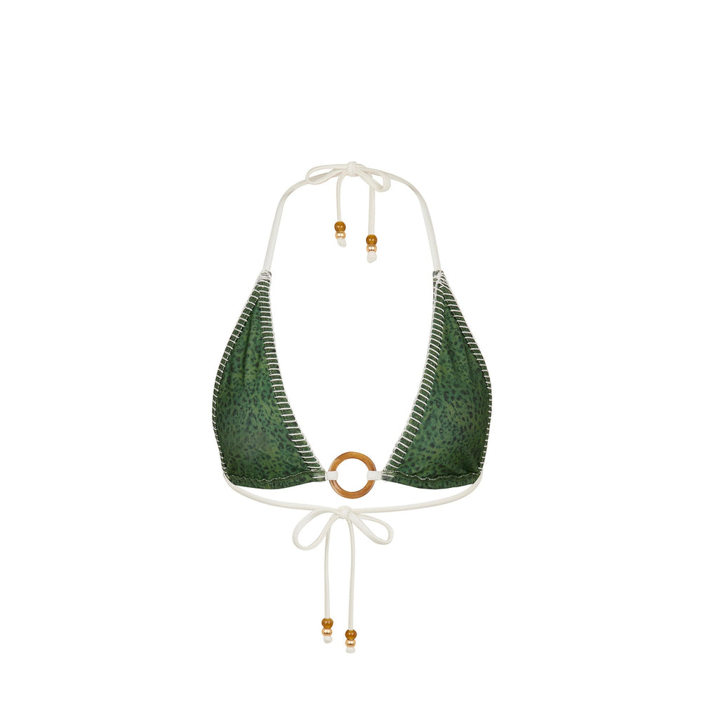 Lace Stitch Ring Halter Bikini Top - Wild Wonder