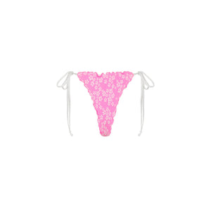 Lettuce Edge Thong Tie Bikini Bottom - Sugar Sprinkle