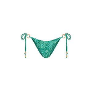 Ring Cheeky Tie Bikini Bottom - Emerald Aura