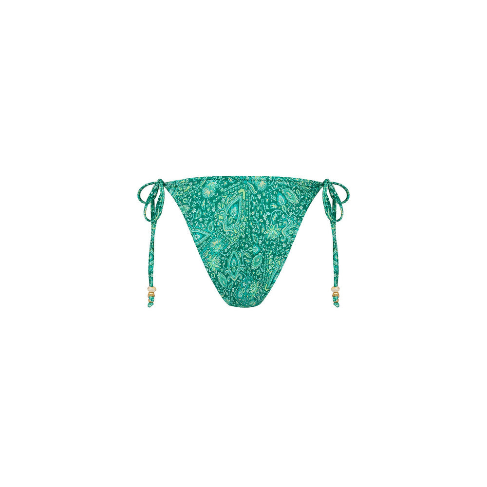 Ring Cheeky Tie Bikini Bottom - Emerald Aura