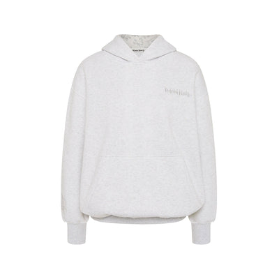 Embroidered Hoodie - Silver Stone