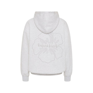 Embroidered Hoodie - Silver Stone