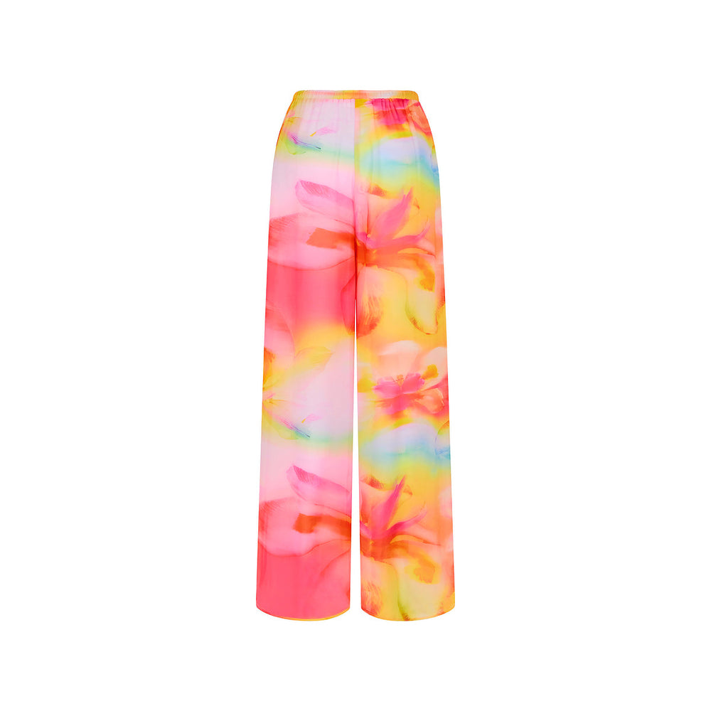 Sheer Drawstring Pant - Frangipani Swirl