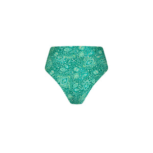 High Hip Cheeky Bikini Bottom - Emerald Aura