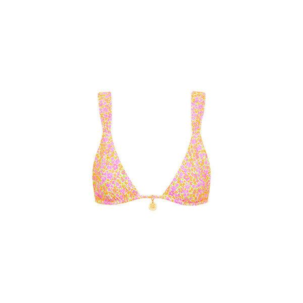 Slide Bralette Bikini Top - Champagne Blossom