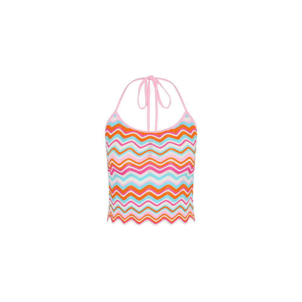 Backless Knit Tank - Sunset Wave