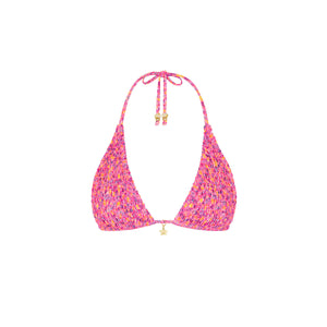 Shirred Triangle Bikini Top - Gelato Bloom