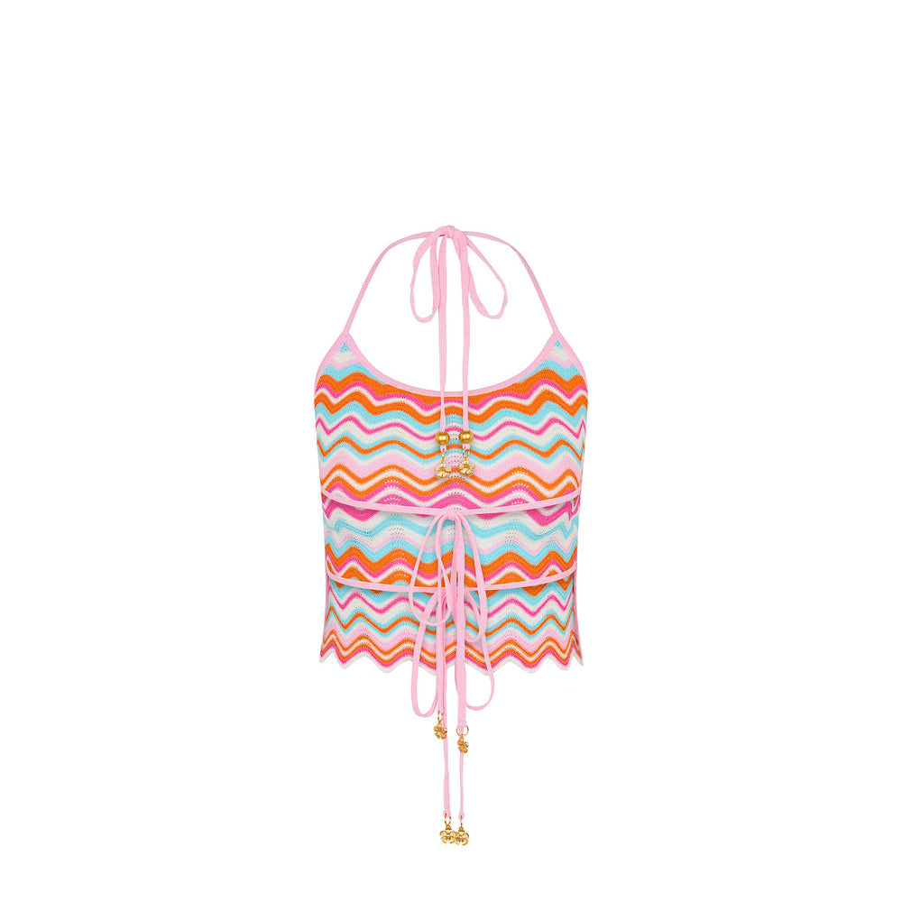 Backless Knit Tank - Sunset Wave