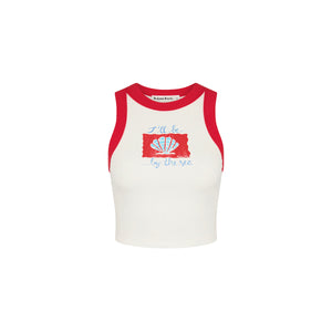 Printed Crop Bind Tank - Sugar Spritz
