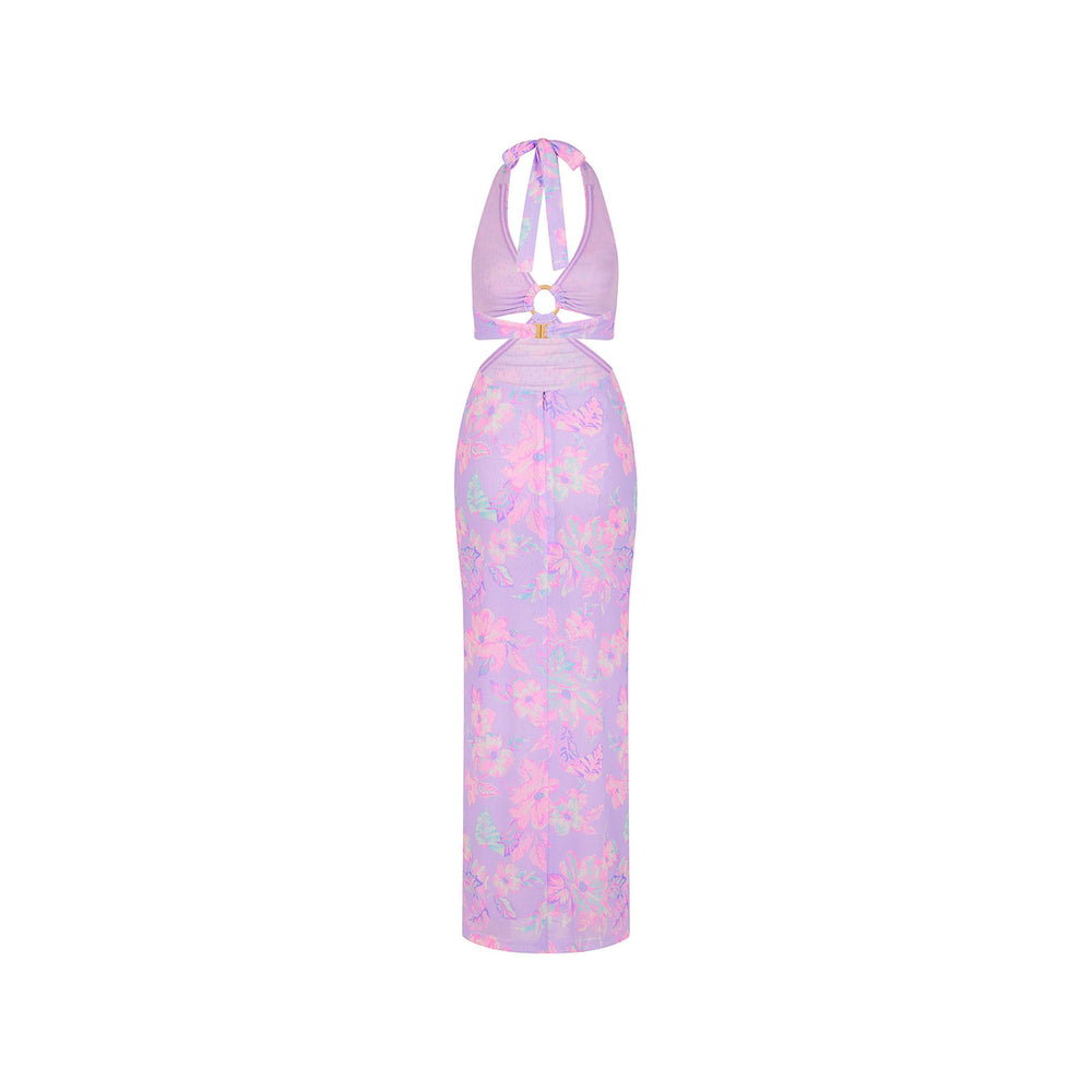 Halter Cut Out Maxi Dress - Lilac Love