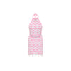Chevron Knit Halter Mini Dress - Cotton Candy