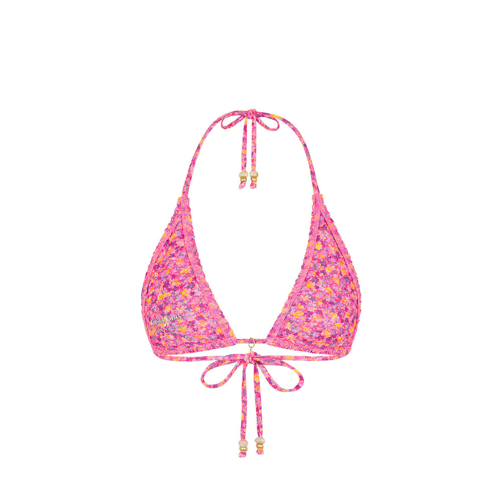 Shirred Triangle Bikini Top - Gelato Bloom