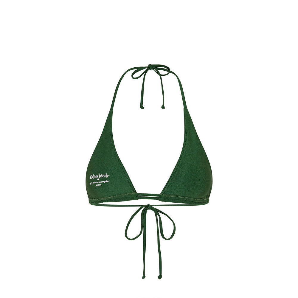 Twin Ruched Halter Bikini Top - Jaded Juniper