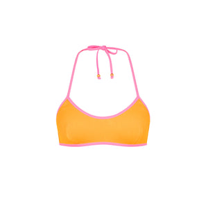 Bind Halter Crop Bikini Top - Peach Pop
