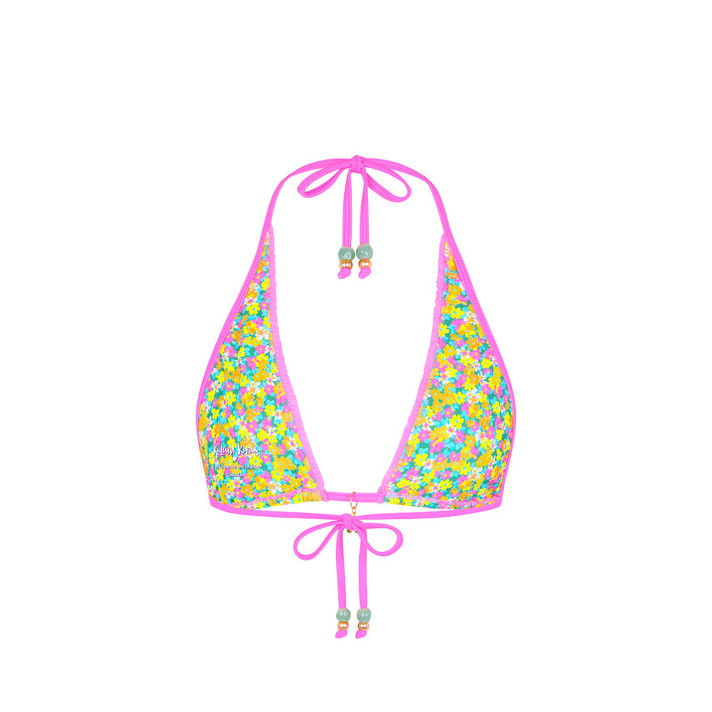 Decorative Bind Halter Bikini Top - Hula Honey