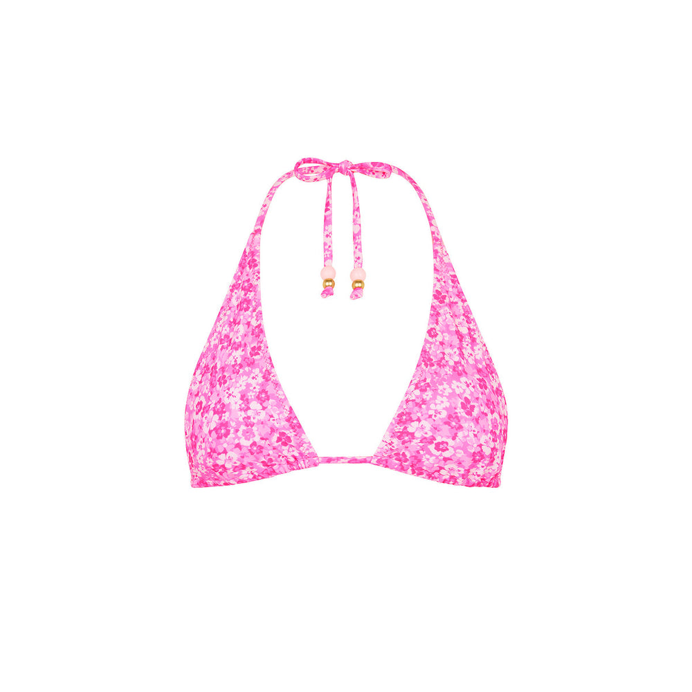 Classic Tie Halter Bikini Top - Berry Burst
