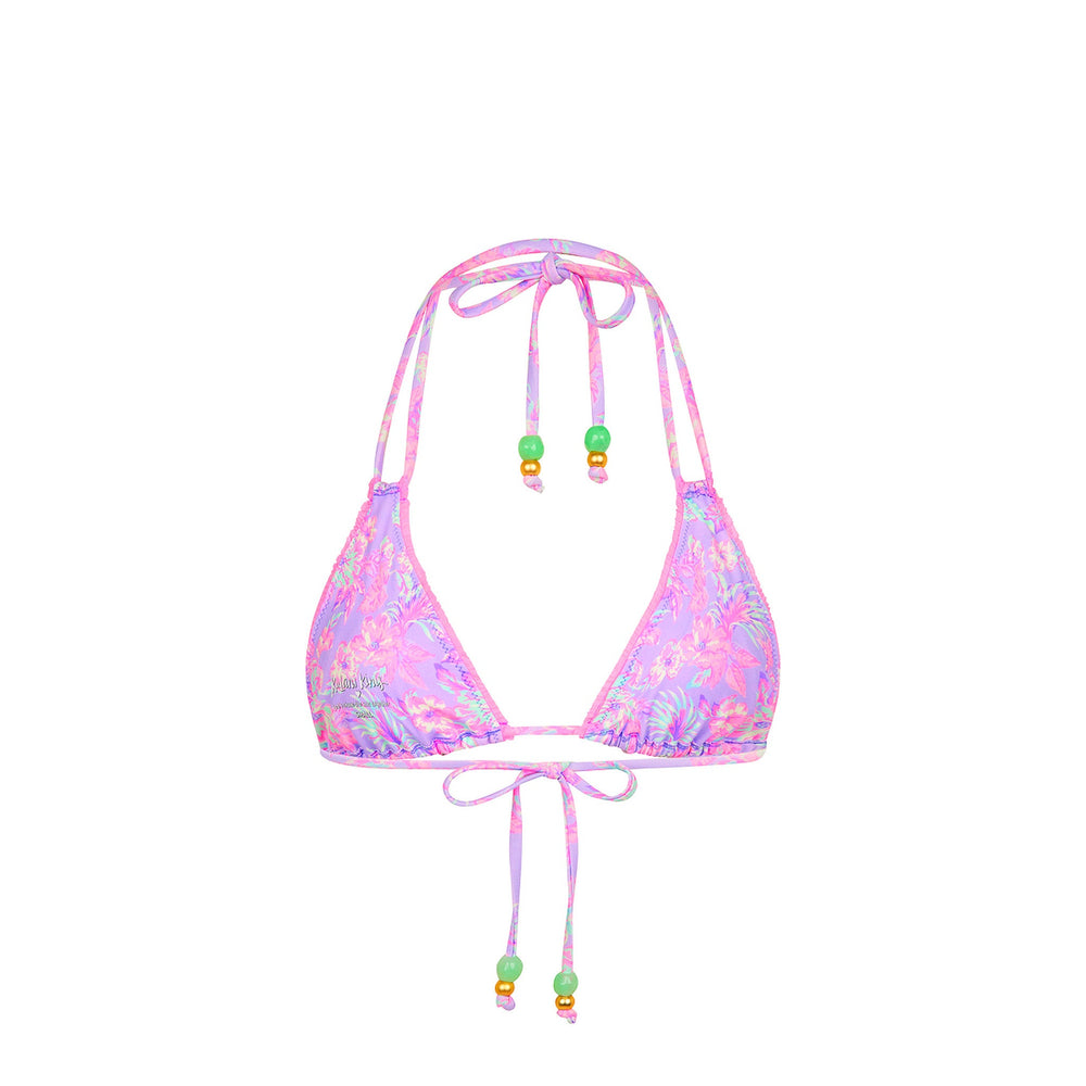 Decorative Panel Halter Bikini Top - Lilac Love