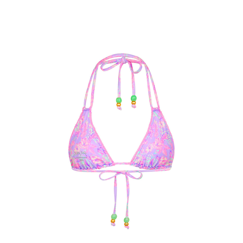 Decorative Panel Halter Bikini Top - Lilac Love