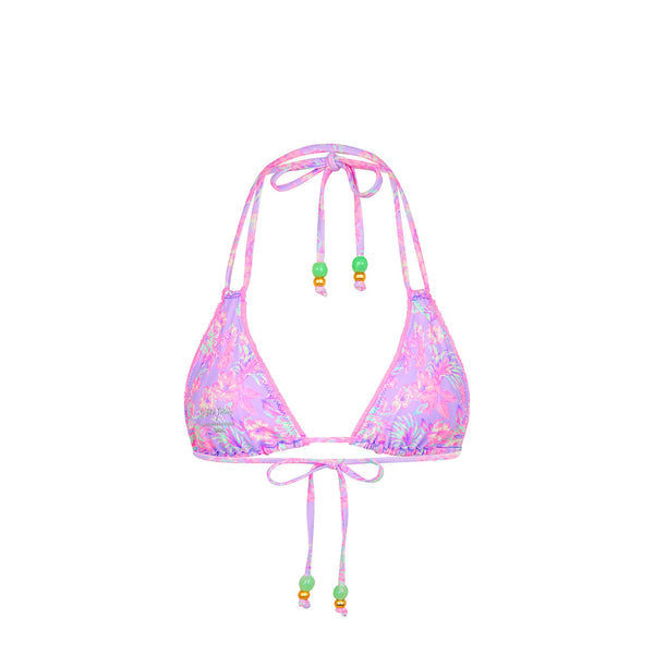 Decorative Panel Halter Bikini Top - Lilac Love