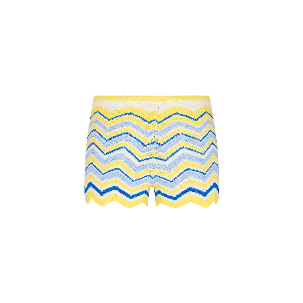 Chevron Knit Micro Short - Lemon Daze