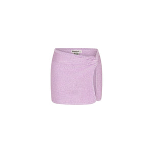 Mini Twist Knit Sarong Skirt - Lilac Glimmer