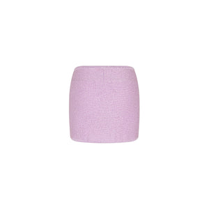 Mini Twist Knit Sarong Skirt - Lilac Glimmer